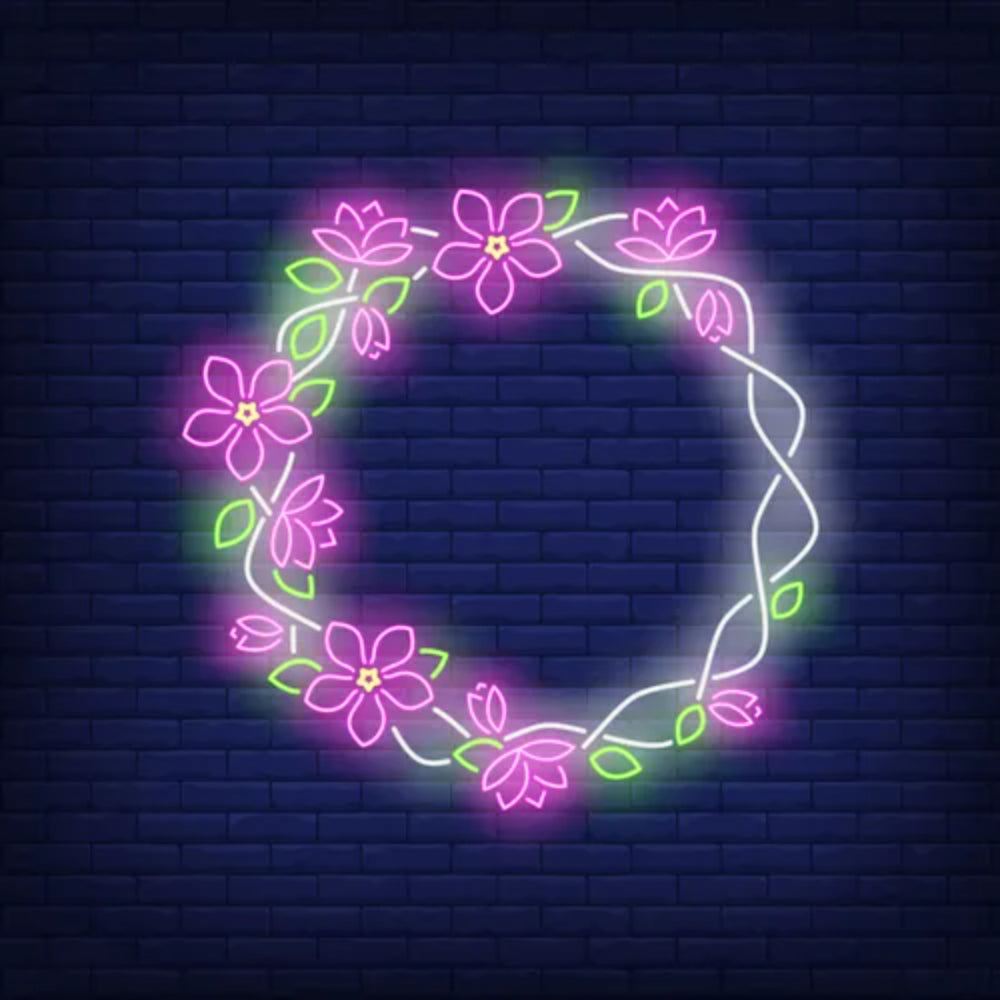 Floral Round Frame Led Neon Sign | Shineneon