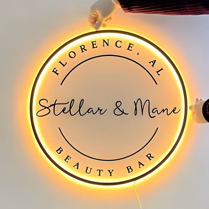 Florence Beauty Bar Acrylic Business Logo Sign - Shineneon