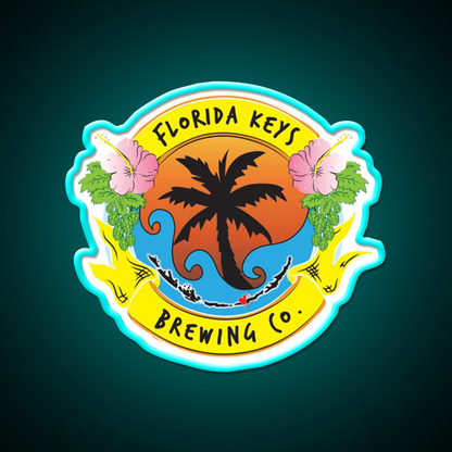Florida Keys Brewing Company Beer Bar Decor Led Neon Sign Rgb Color - Size and dimension reference