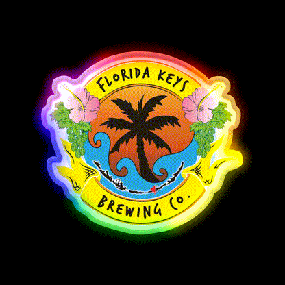 Florida Keys Brewing Company Beer Bar Decor Led Neon Sign Rgb Color - LED neon sign close-up detail