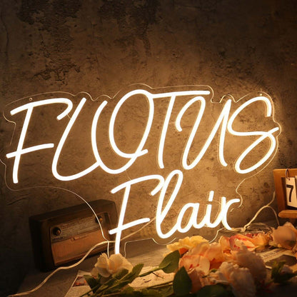 Flotus Flair Yellow Led Neon Sign - Shineneon