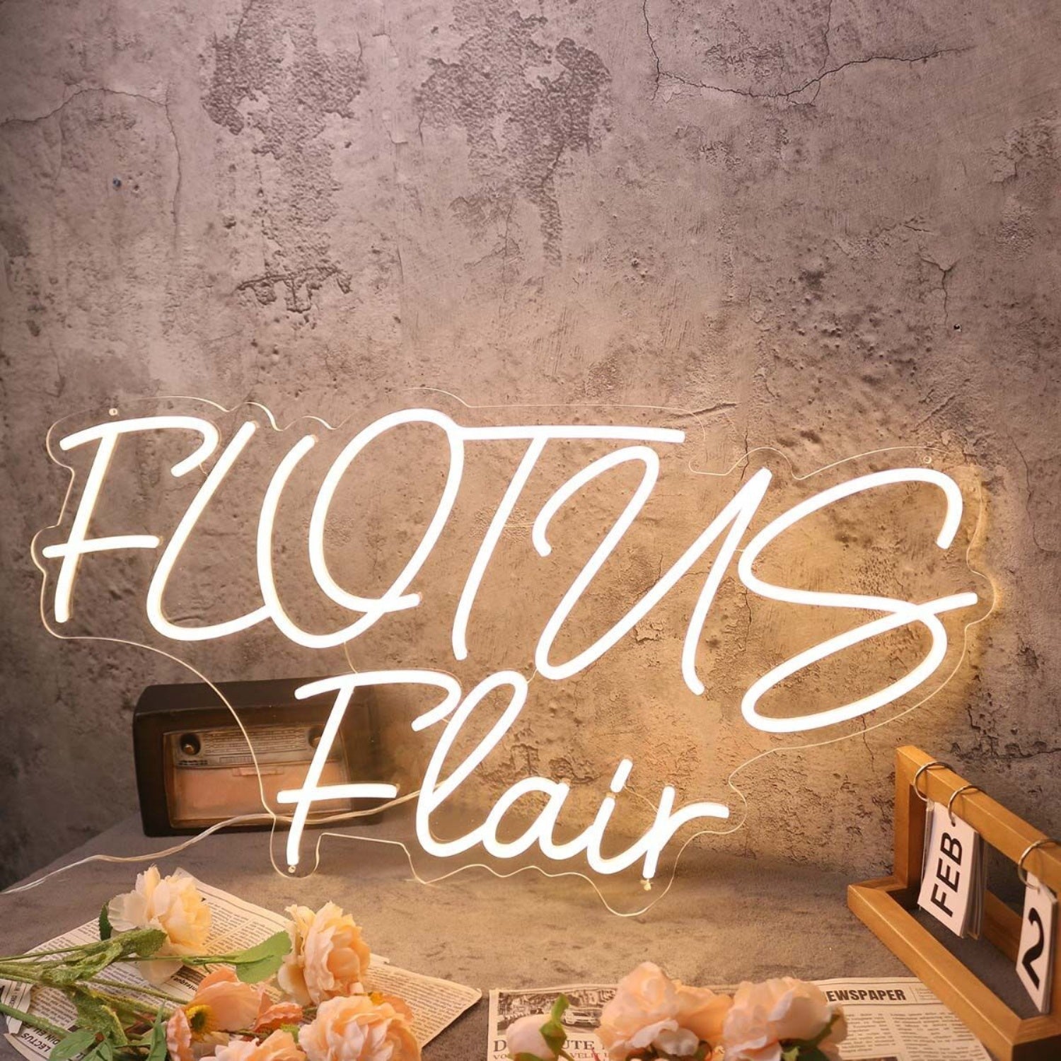 Flotus Flair Yellow Led Neon Sign - Shineneon