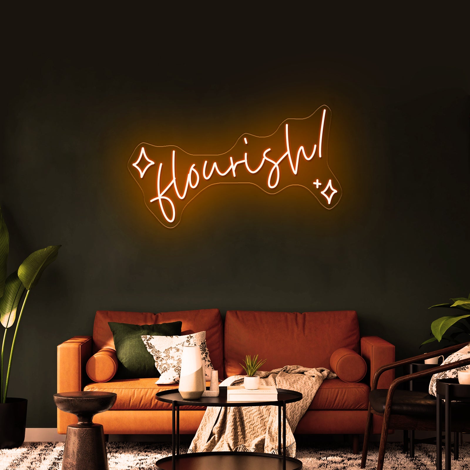 Flourish Artwork Personalized Light Up Sign