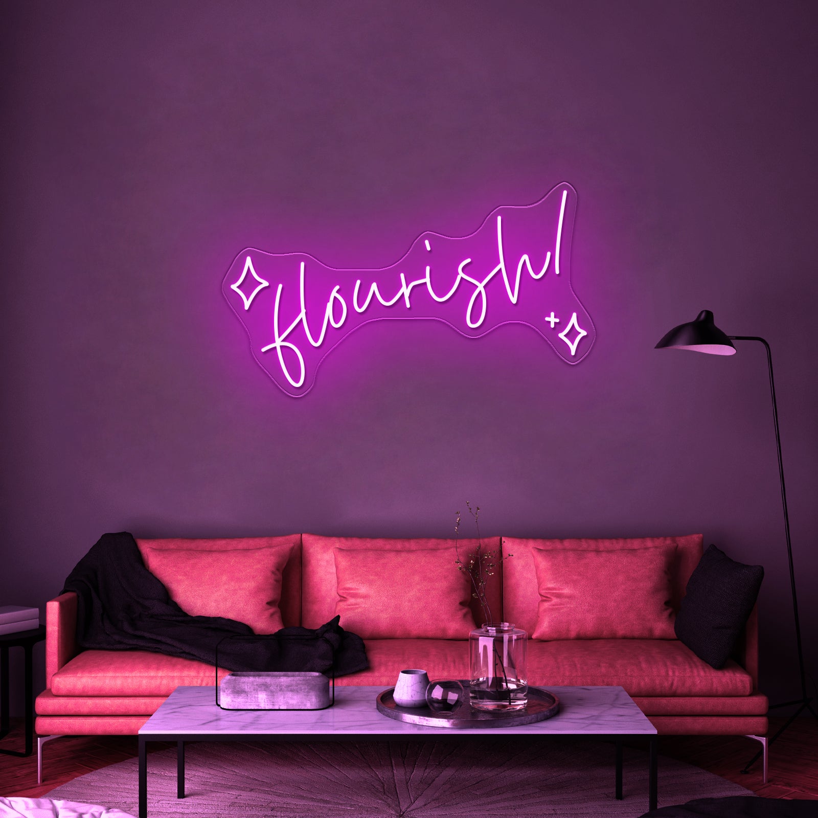 Flourish Artwork Personalized Light Up Sign