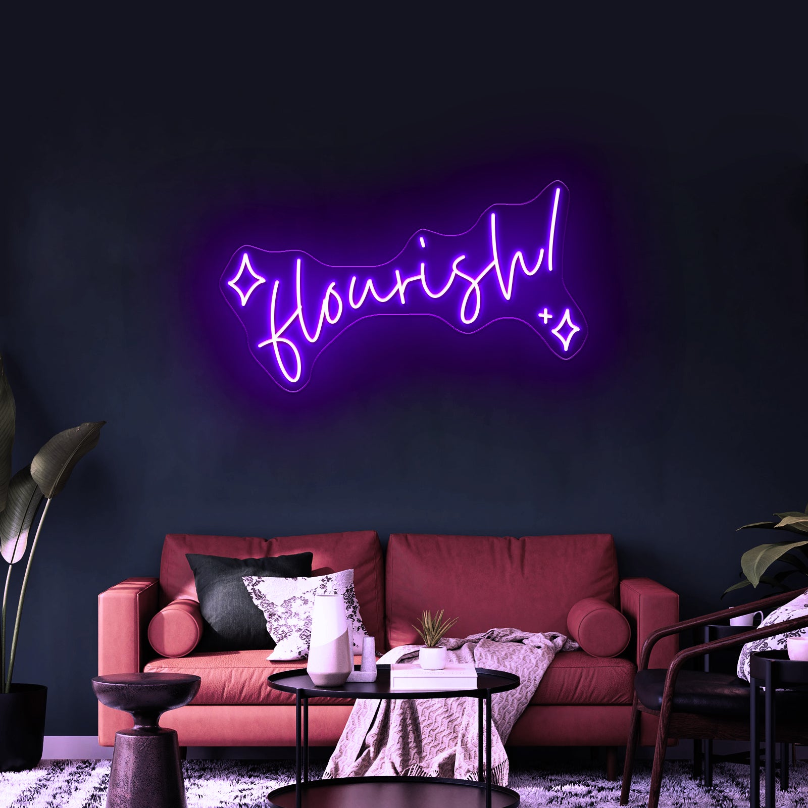 Flourish Artwork Personalized Light Up Sign