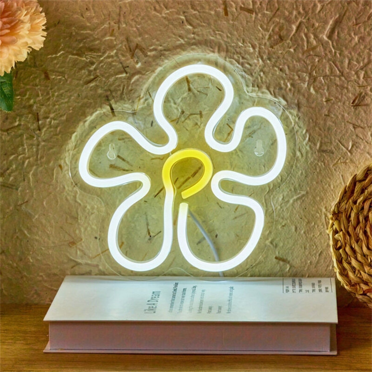 Flower Back Panel Led Neon Light For Weddings Home Decor - Shineneon