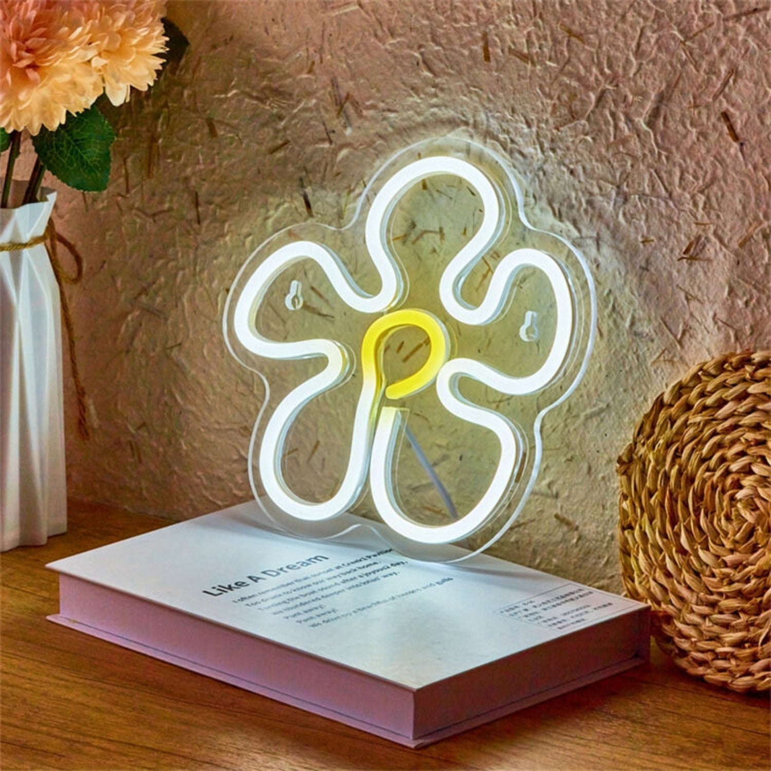 Flower Back Panel Led Neon Light For Weddings Home Decor - Shineneon