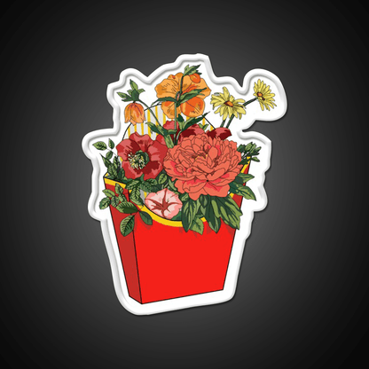 Flower Fries Fast Food Led Neon Sign For Burger Place Rgb Color - Shineneon