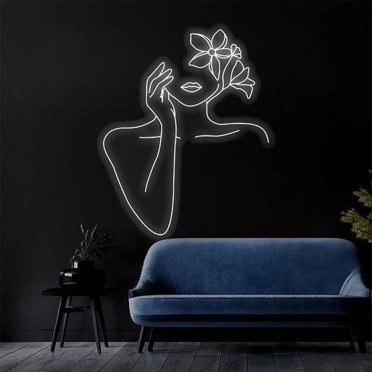 Flower Head Neon Signs Abstract Art