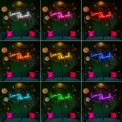 Flower Home Lounge Outline LED Neon Sign color grid