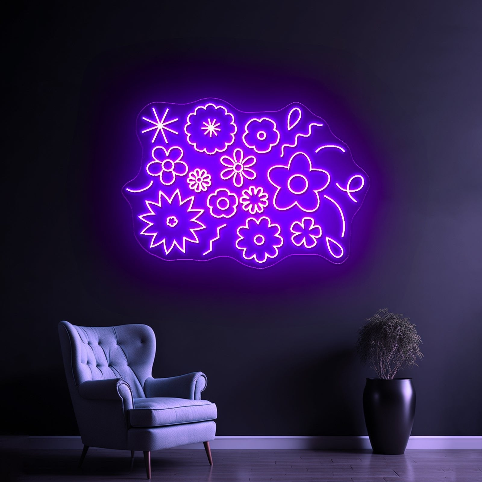Flower Power Aesthetic Neon Signs Large Led Signs - Shineneon