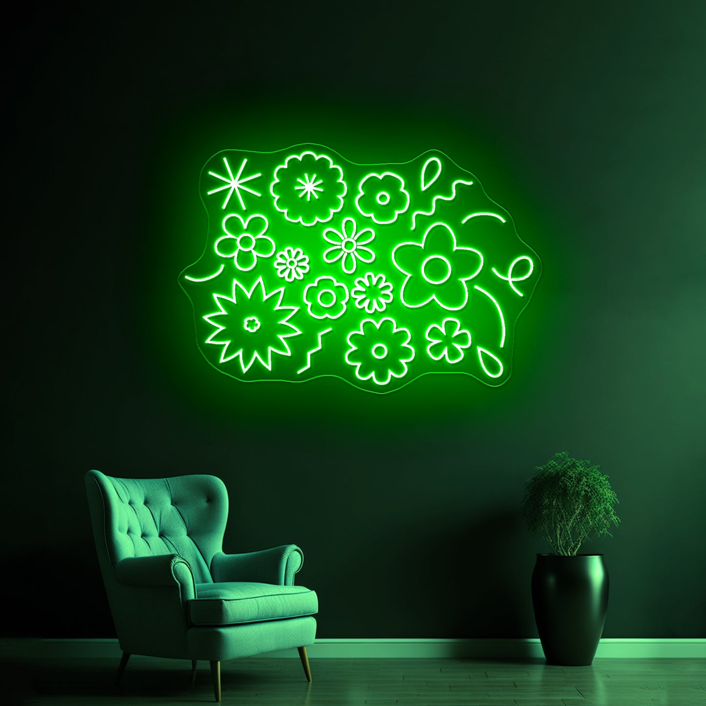 Flower Power Aesthetic Neon Signs Large Led Signs