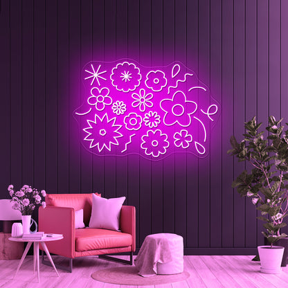 Flower Power Aesthetic Neon Signs Large Led Signs