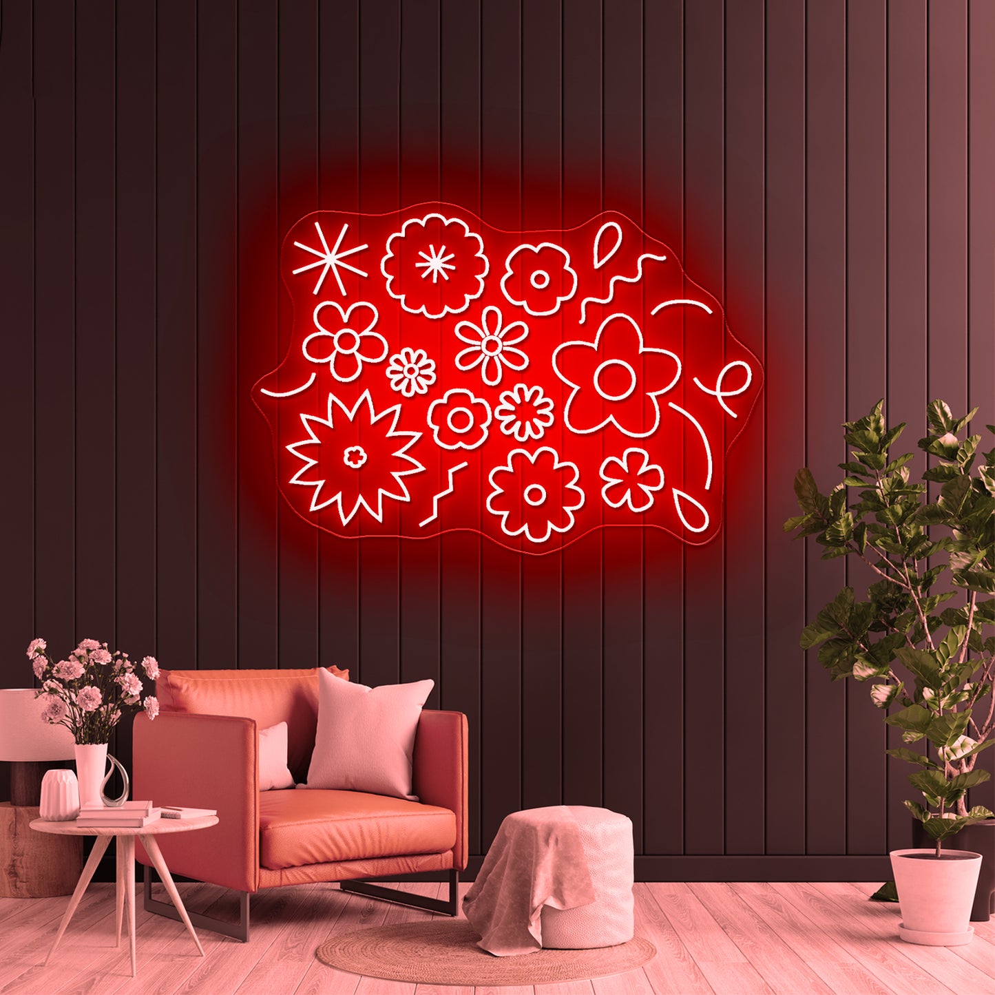 Flower Power Aesthetic Neon Signs Large Led Signs