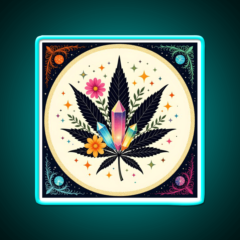 Flower Power Hemp Inspired Green Leaf Led Neon Sign Rgb Color - Shineneon
