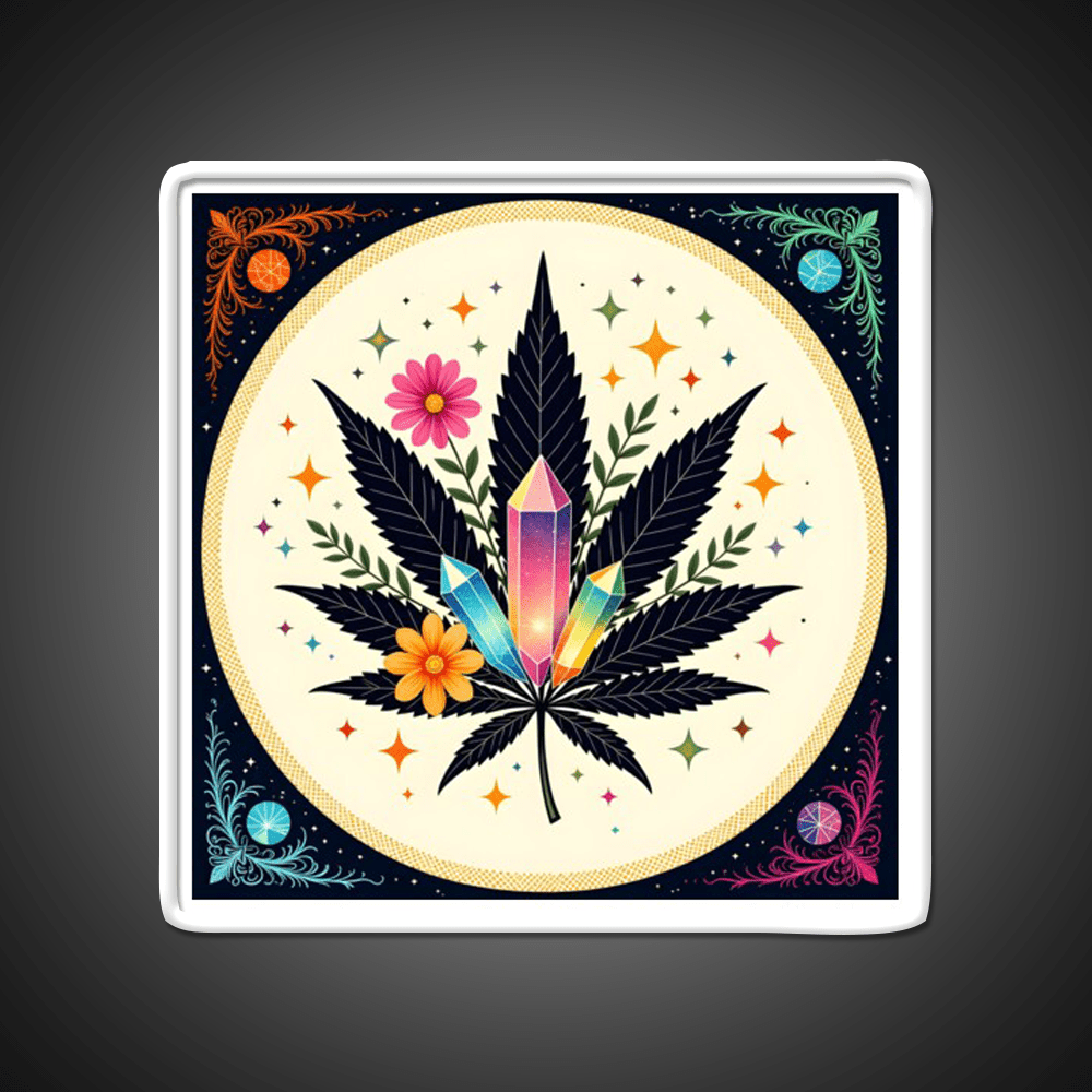 Flower Power Hemp Inspired Green Leaf Led Neon Sign Rgb Color - Shineneon
