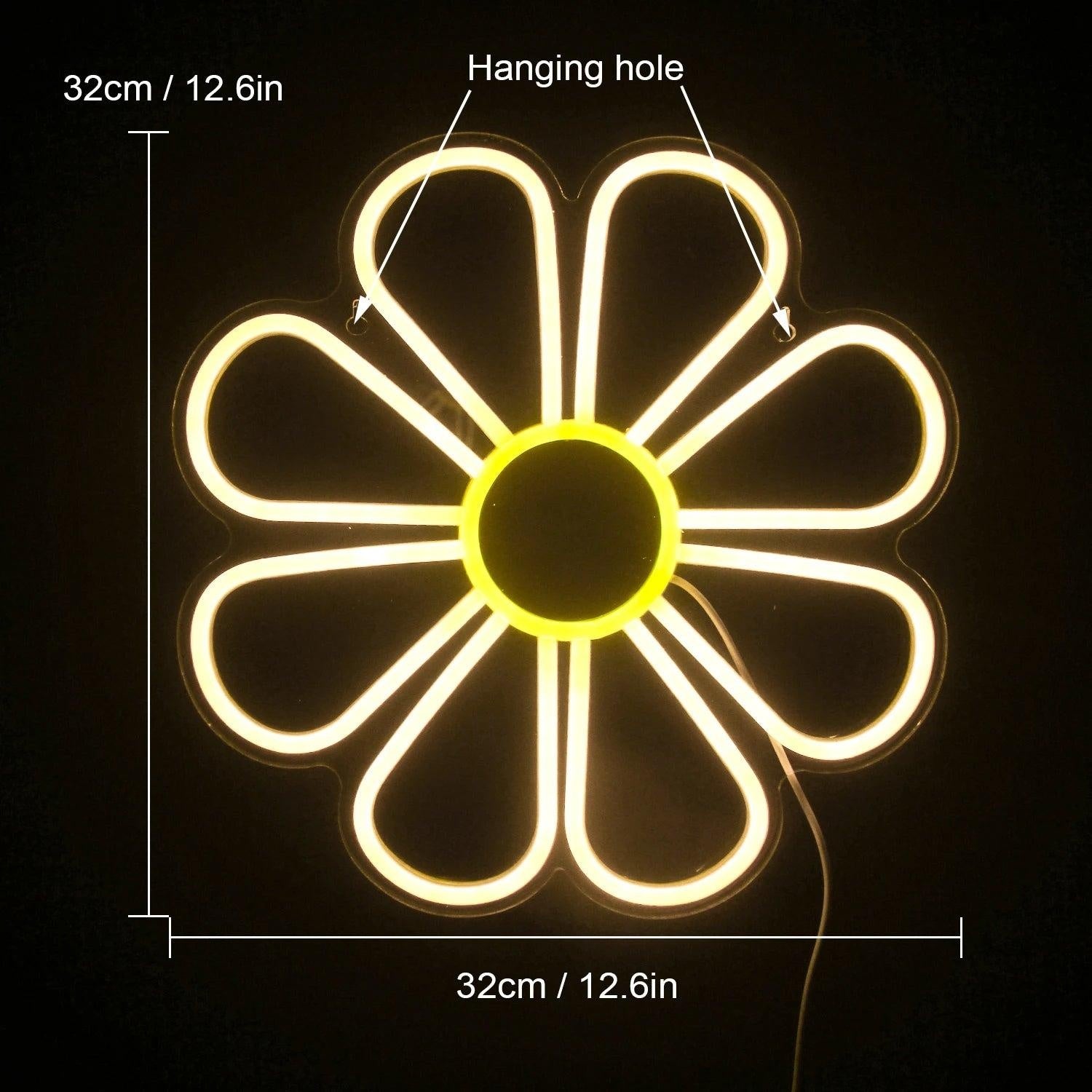 Flower White Yellow Led Neon Sign Modern Indoor Decoration For Home And Cafe | Shineneon