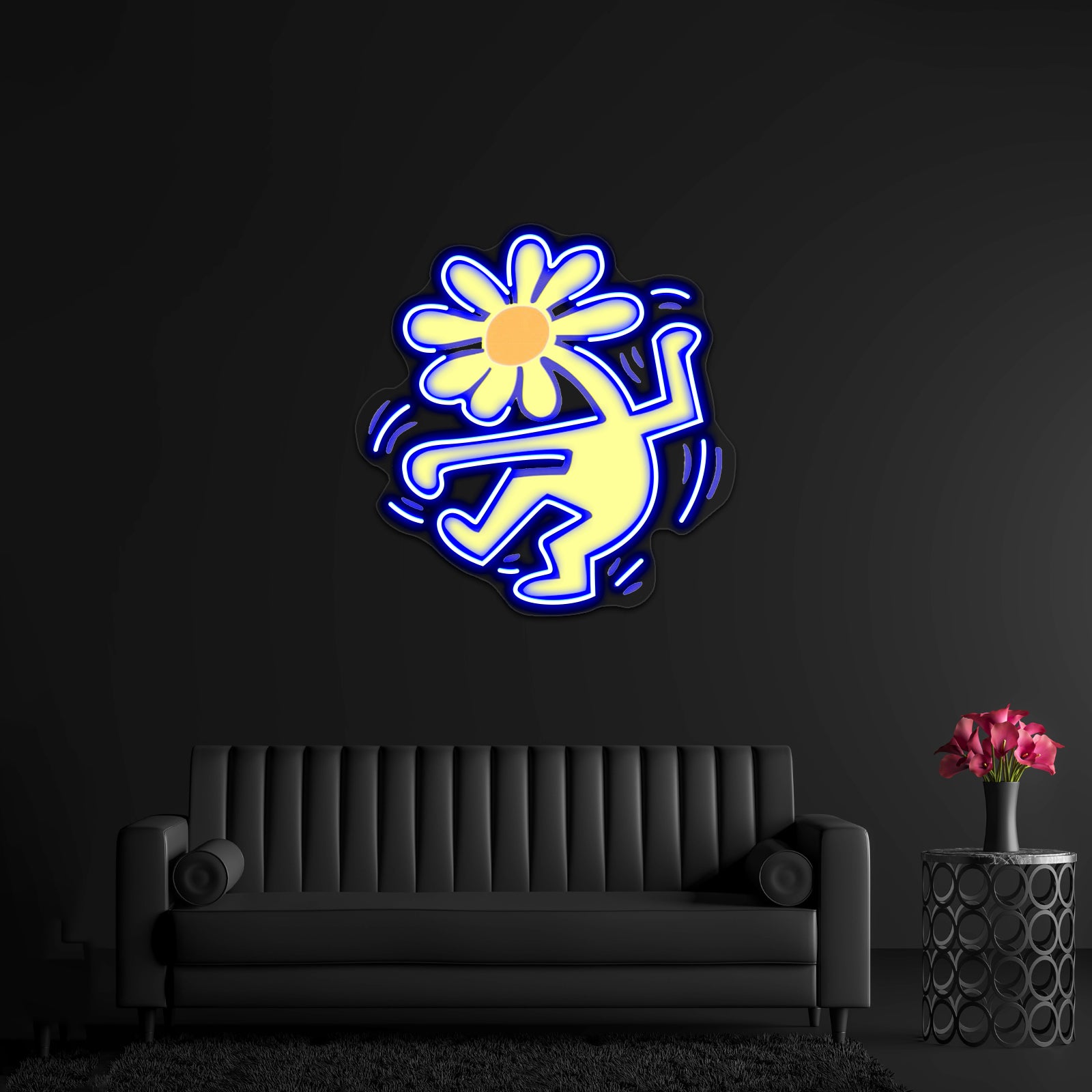 Flowerhead Artwork Personalized Light Up Sign | Shineneon