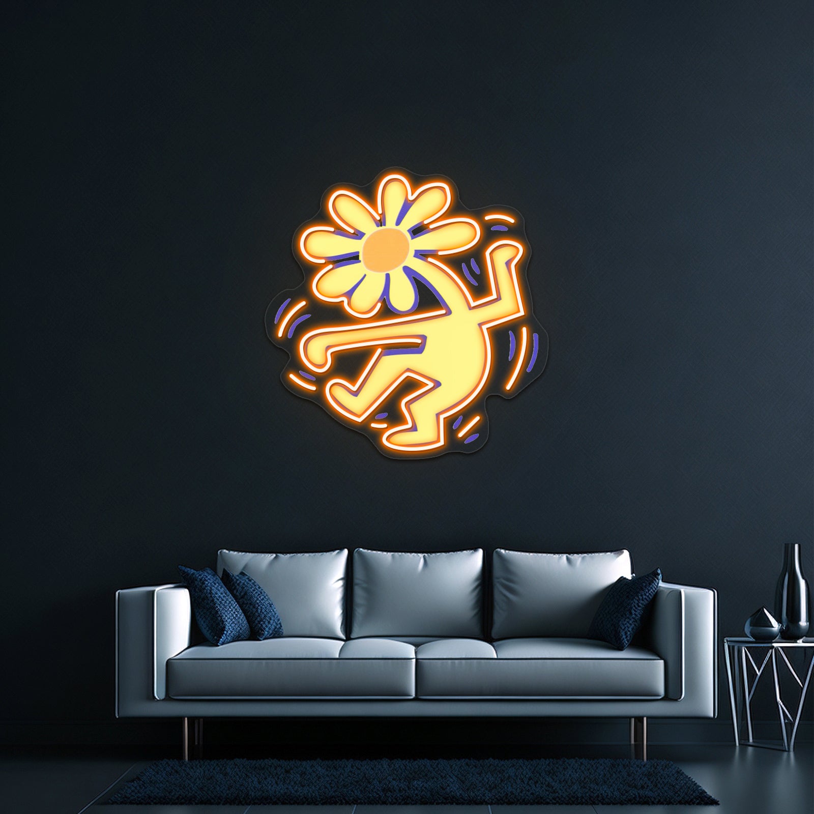 Flowerhead Artwork Personalized Light Up Sign | Shineneon