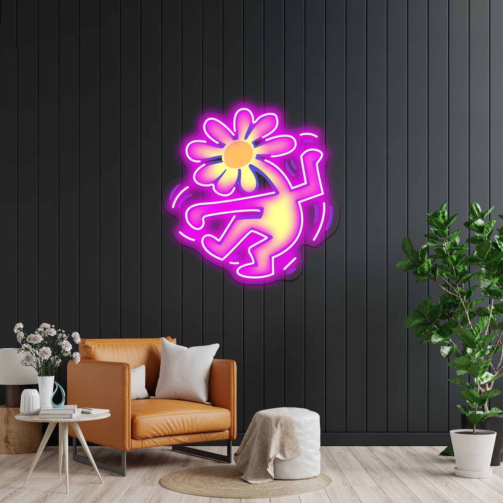 Flowerhead Artwork Personalized Light Up Sign | Shineneon