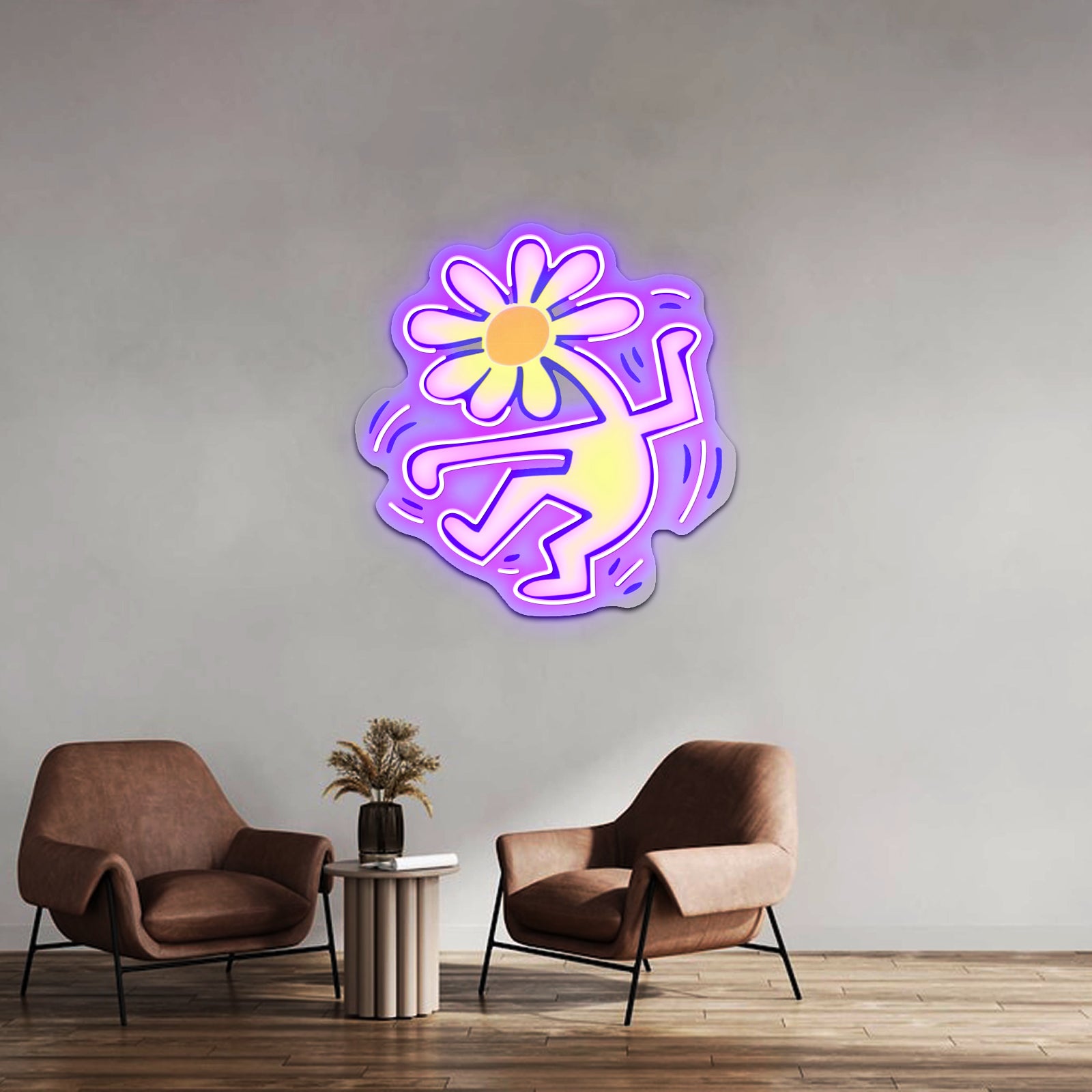 Flowerhead Artwork Personalized Light Up Sign | Shineneon