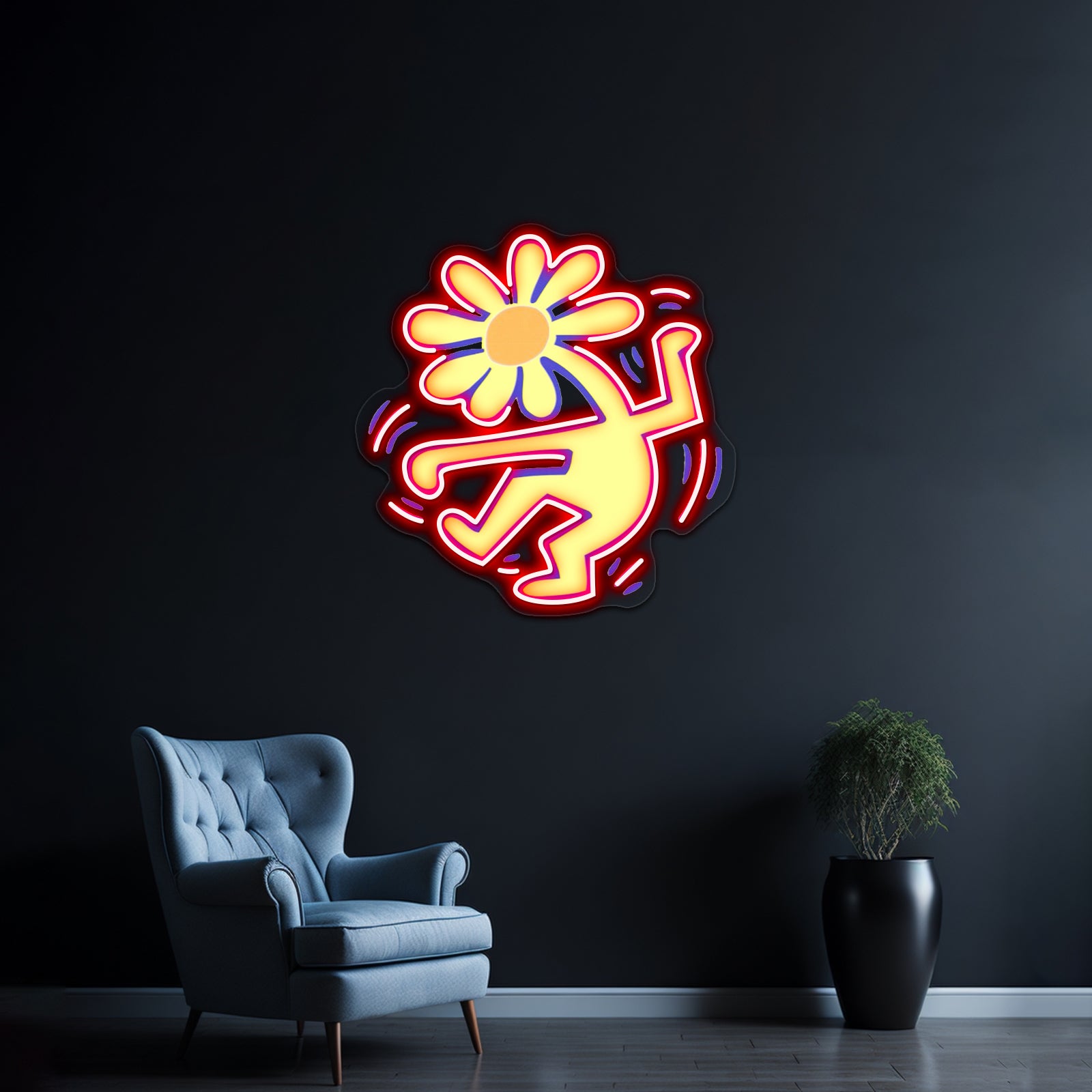 Flowerhead Artwork Personalized Light Up Sign | Shineneon