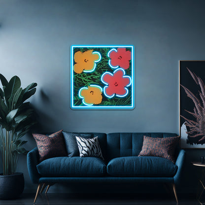 Flowerhol Artwork Personalized Light Up Sign - Size and dimension reference