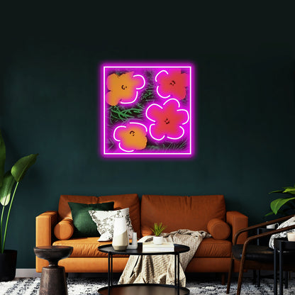 Flowerhol Artwork Personalized Light Up Sign - LED neon sign close-up detail