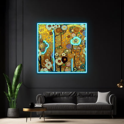 Flowers Gustav Klimt Wall Artwork Neon Signs