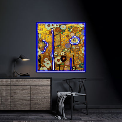 Flowers Gustav Klimt Wall Artwork Neon Signs