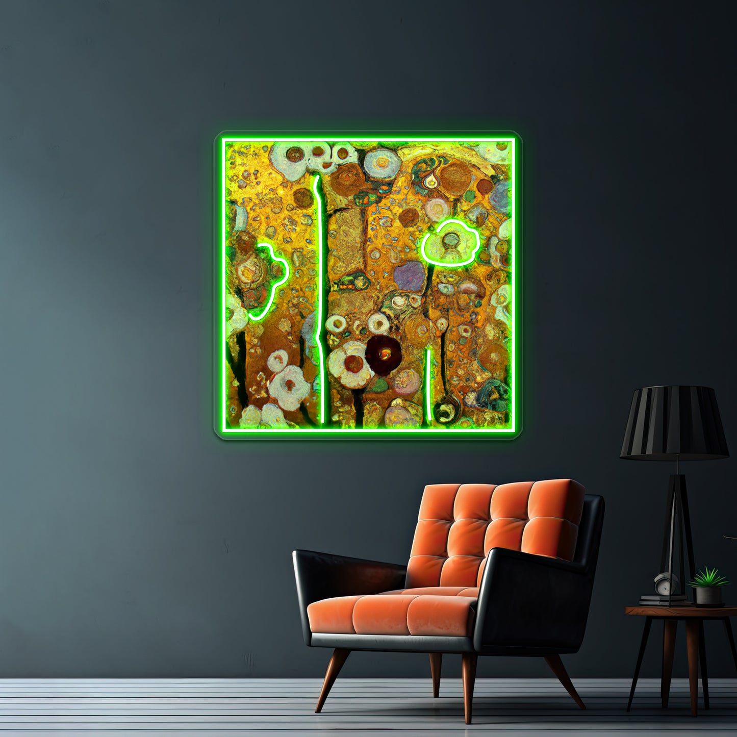 Flowers Gustav Klimt Wall Artwork Neon Signs