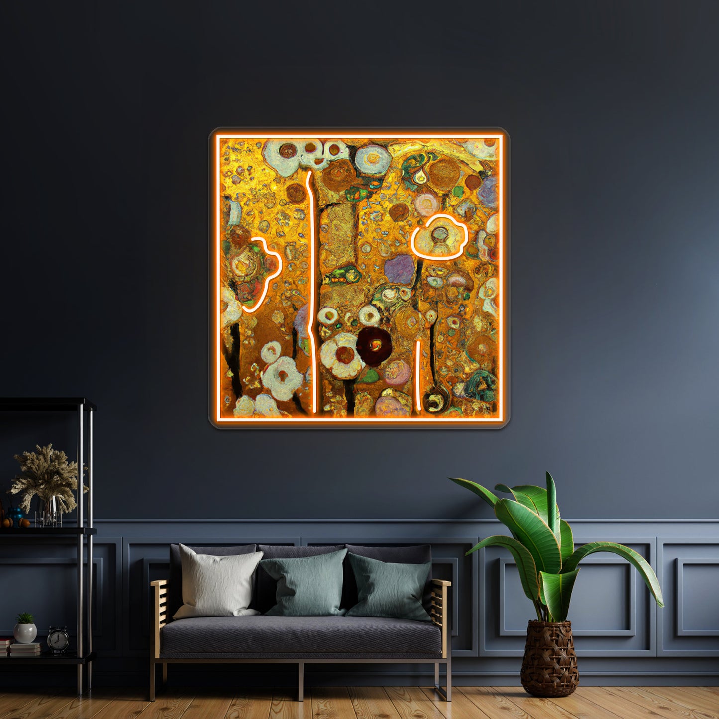 Flowers Gustav Klimt Wall Artwork Neon Signs