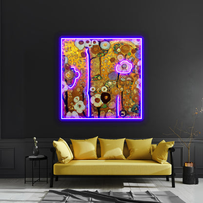 Flowers Gustav Klimt Wall Artwork Neon Signs