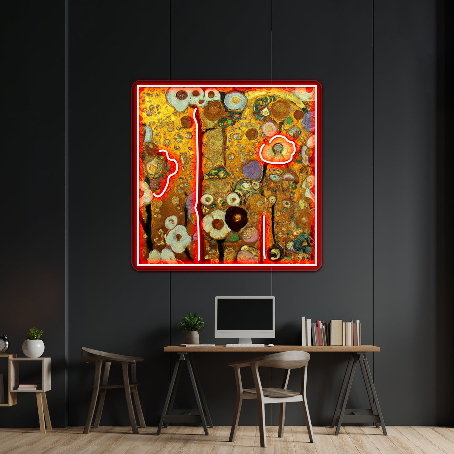 Flowers Gustav Klimt Wall Artwork Neon Signs