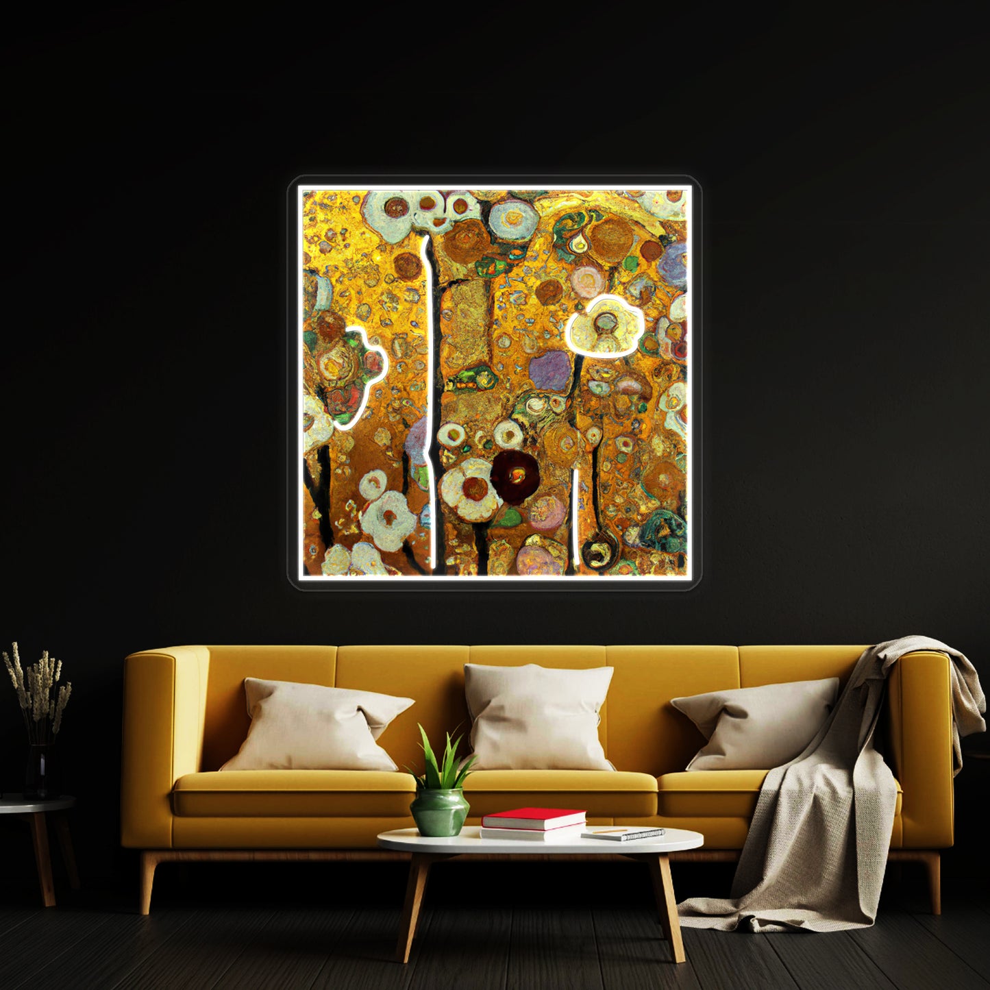 Flowers Gustav Klimt Wall Artwork Neon Signs