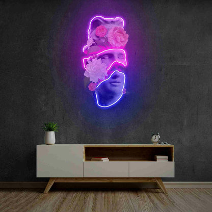 Flowers In Head Led Uv Neon Sign For Enchanting Home Office | Shineneon