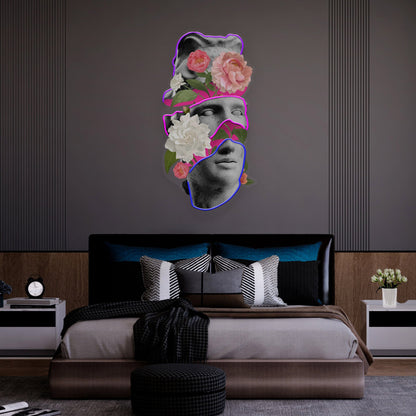 Flowers In Head Led Uv Neon Sign For Enchanting Home Office | Shineneon