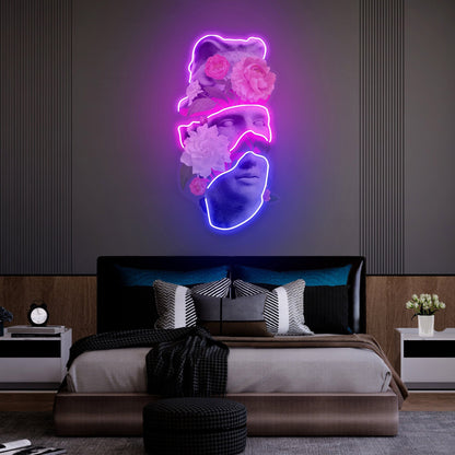 Flowers In Head Led Uv Neon Sign For Enchanting Home Office | Shineneon