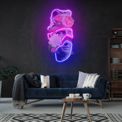 Flowers In Head Led Uv Neon Sign For Enchanting Home Office | Shineneon