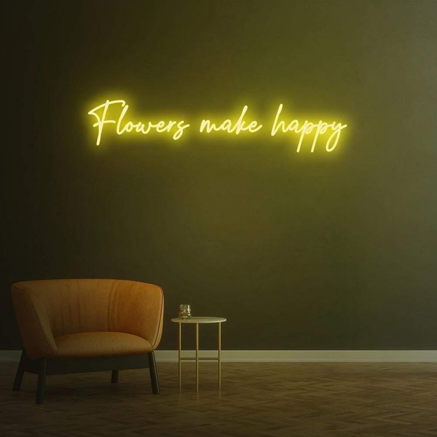 Flowers Make Happy Vibrant Led Neon Sign For Artistic Indoor Decor | Shineneon