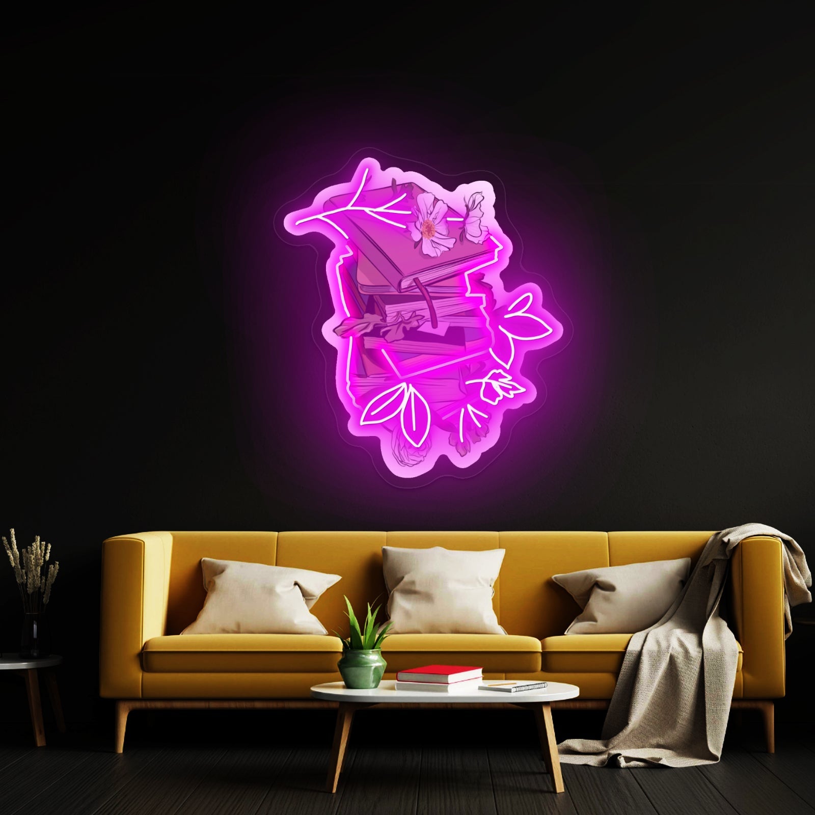 Flowers Wrapping Books Neon Signs For Sale - Shineneon