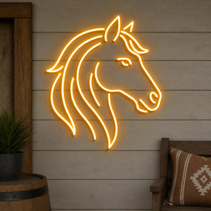 Flowing Mane Horse Head Vintage LED Neon Sign - Shineneon