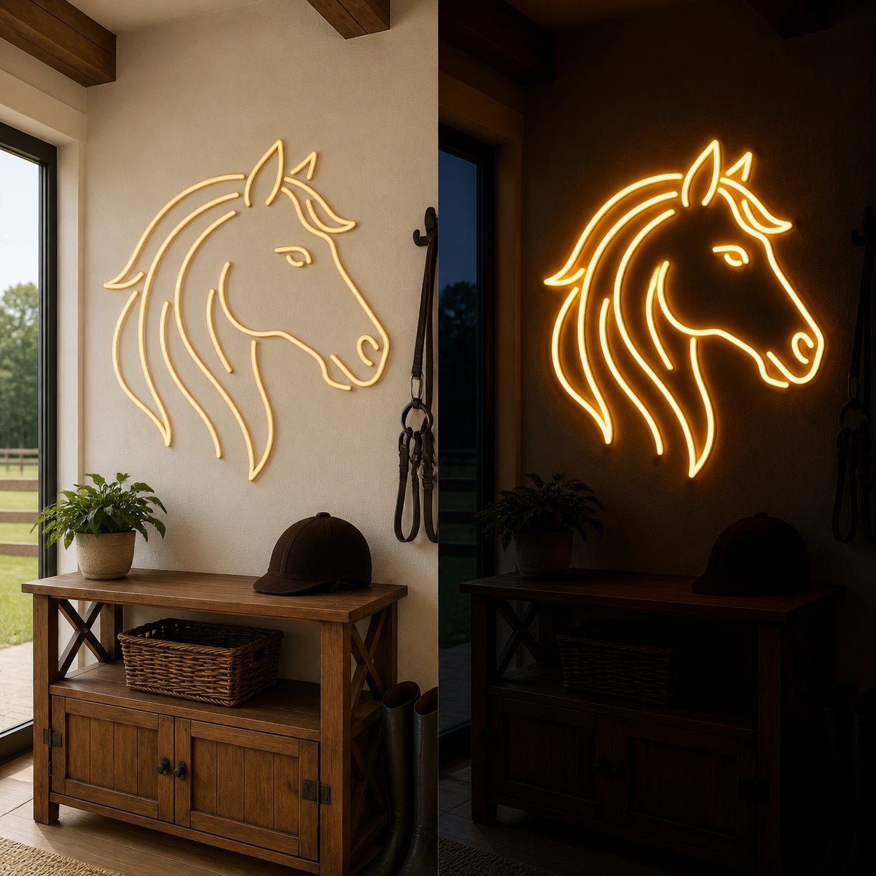 Flowing Mane Horse Head Vintage LED Neon Sign - Shineneon