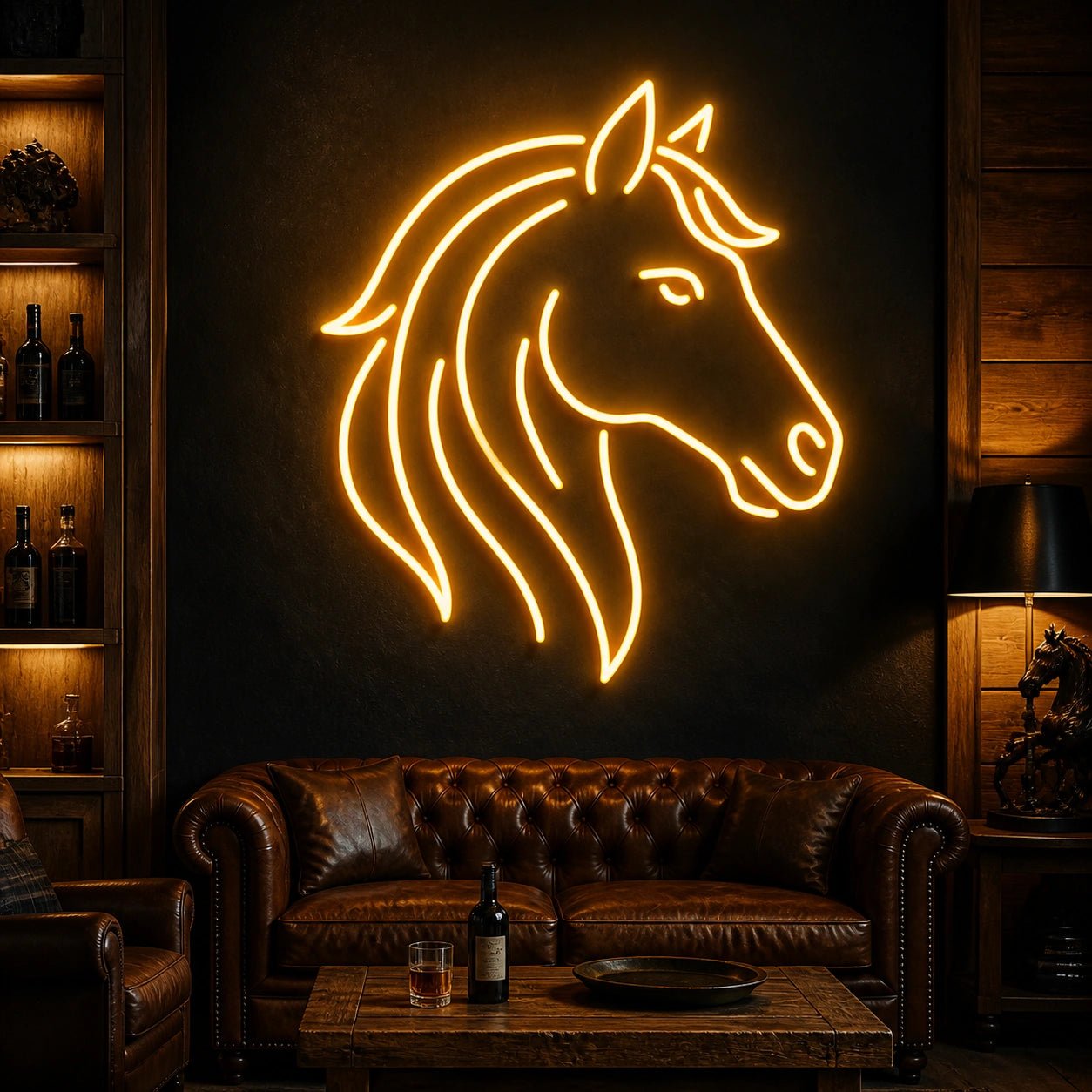 Flowing Mane Horse Head Vintage LED Neon Sign - Shineneon