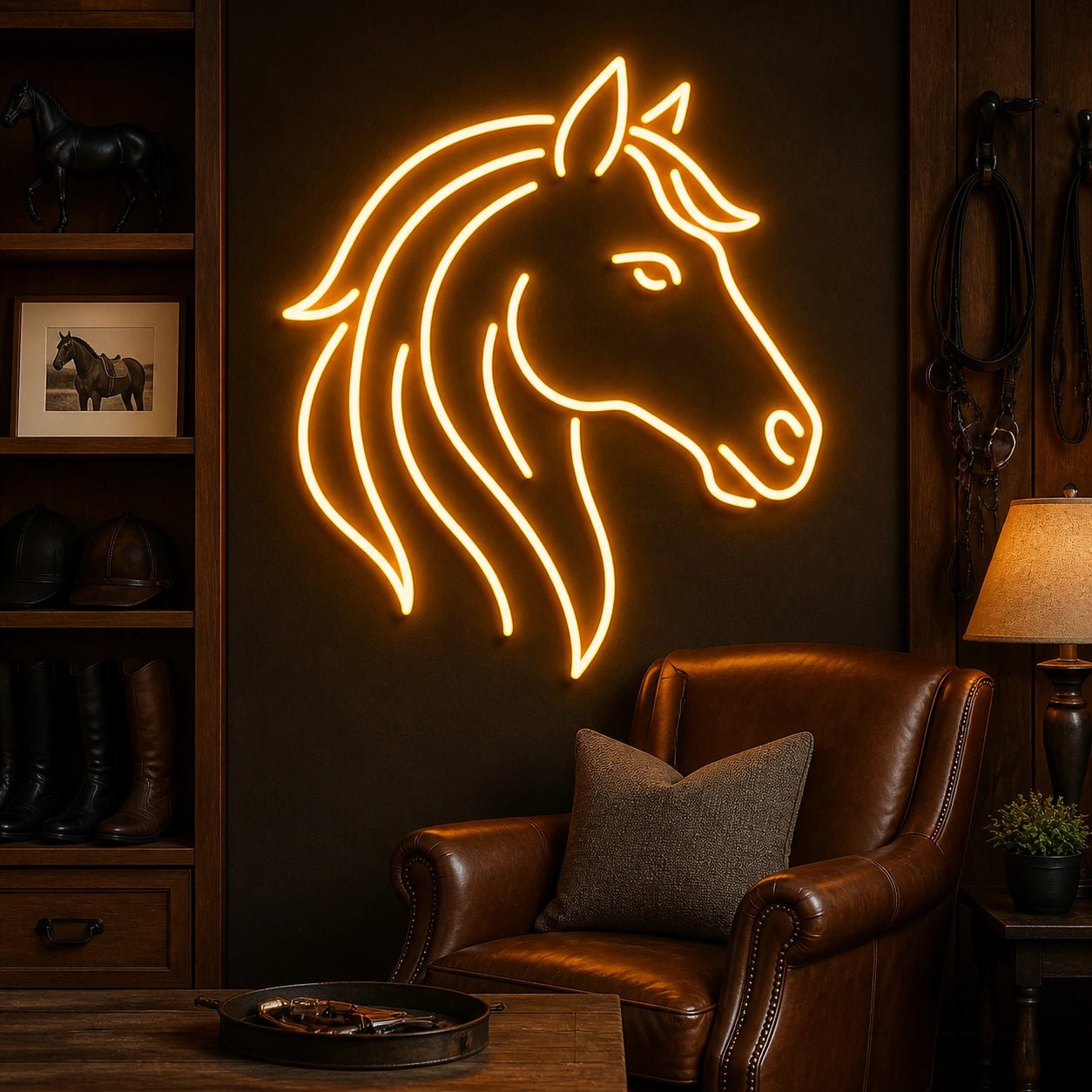 Flowing Mane Horse Head Vintage LED Neon Sign - Shineneon