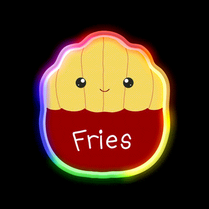 Floyd The French Fries Fast Food Led Neon Sign For Burger Place Rgb Color - LED neon sign close-up detail