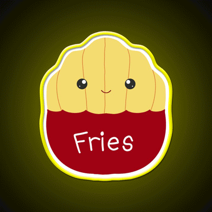 Floyd The French Fries Fast Food Led Neon Sign For Burger Place Rgb Color - Custom LED neon sign front view