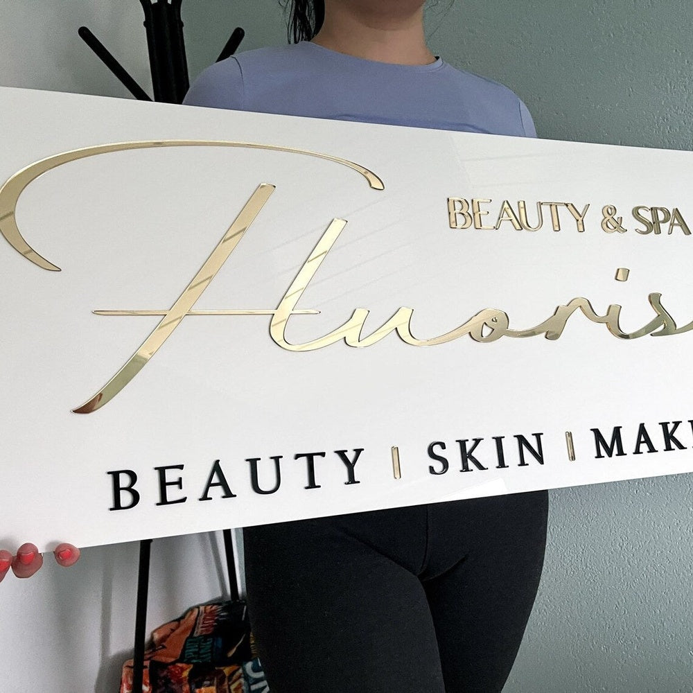 Fluoris Beauty Salon Acrylic Business Logo Sign
