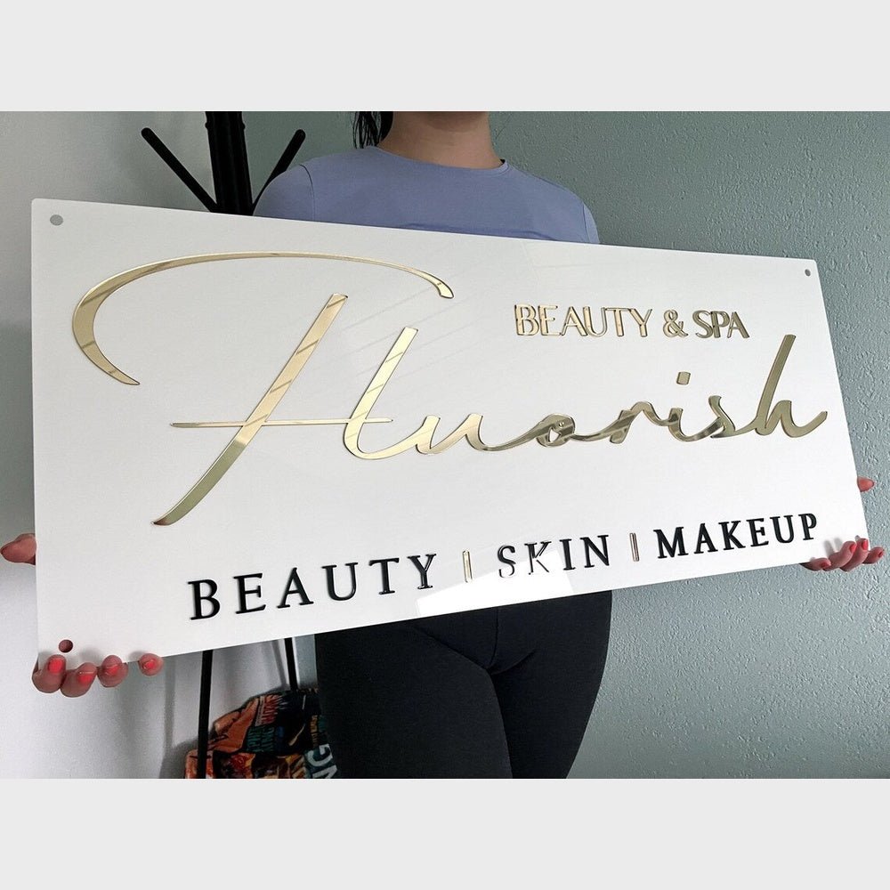 Fluoris Beauty Salon Acrylic Business Logo Sign - Shineneon