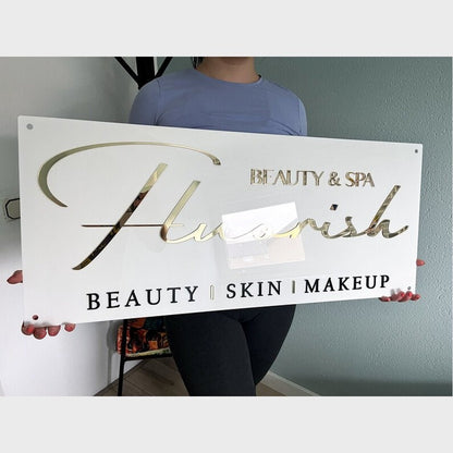 Fluorish Beauy Spa Acrylic Business Logo Sign - Shineneon